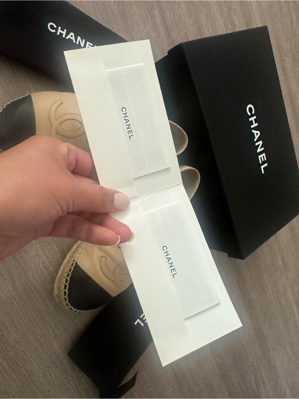 Chanel Beige and Black Leather Espadrille Flats - AUTHENTIC - Picture 7 of 7